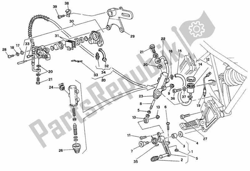 Todas las partes para Sistema De Freno Trasero 016056-024036 de Ducati Supersport 900 SS 1995